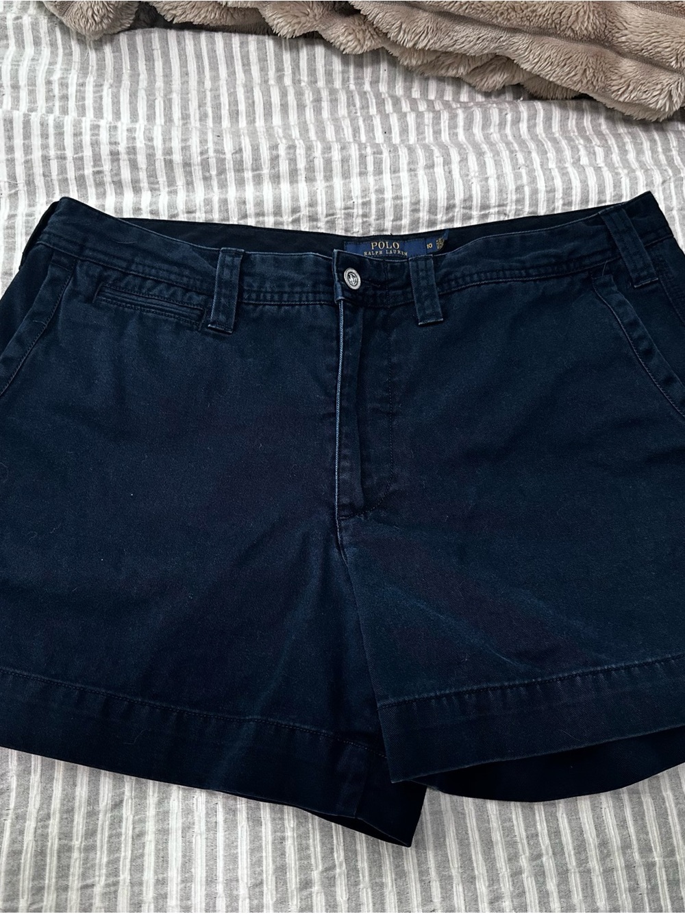 Polo by Ralph Lauren Dark Navy Flat Front Women’s Chino Shorts 100% Cottin